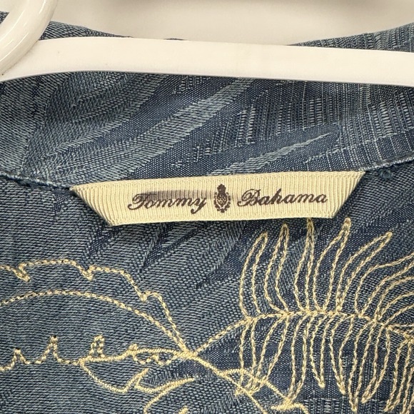 Tommy Bahama 100% Silk Shirt Mens 2XT Blue Short Sleeve Floral Hawaiian Tropical - Picture 3 of 10